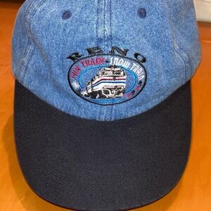 Reno Snow Train Blue Denim Black Baseball Cap Unisex Hat Embroidered Logo NEW